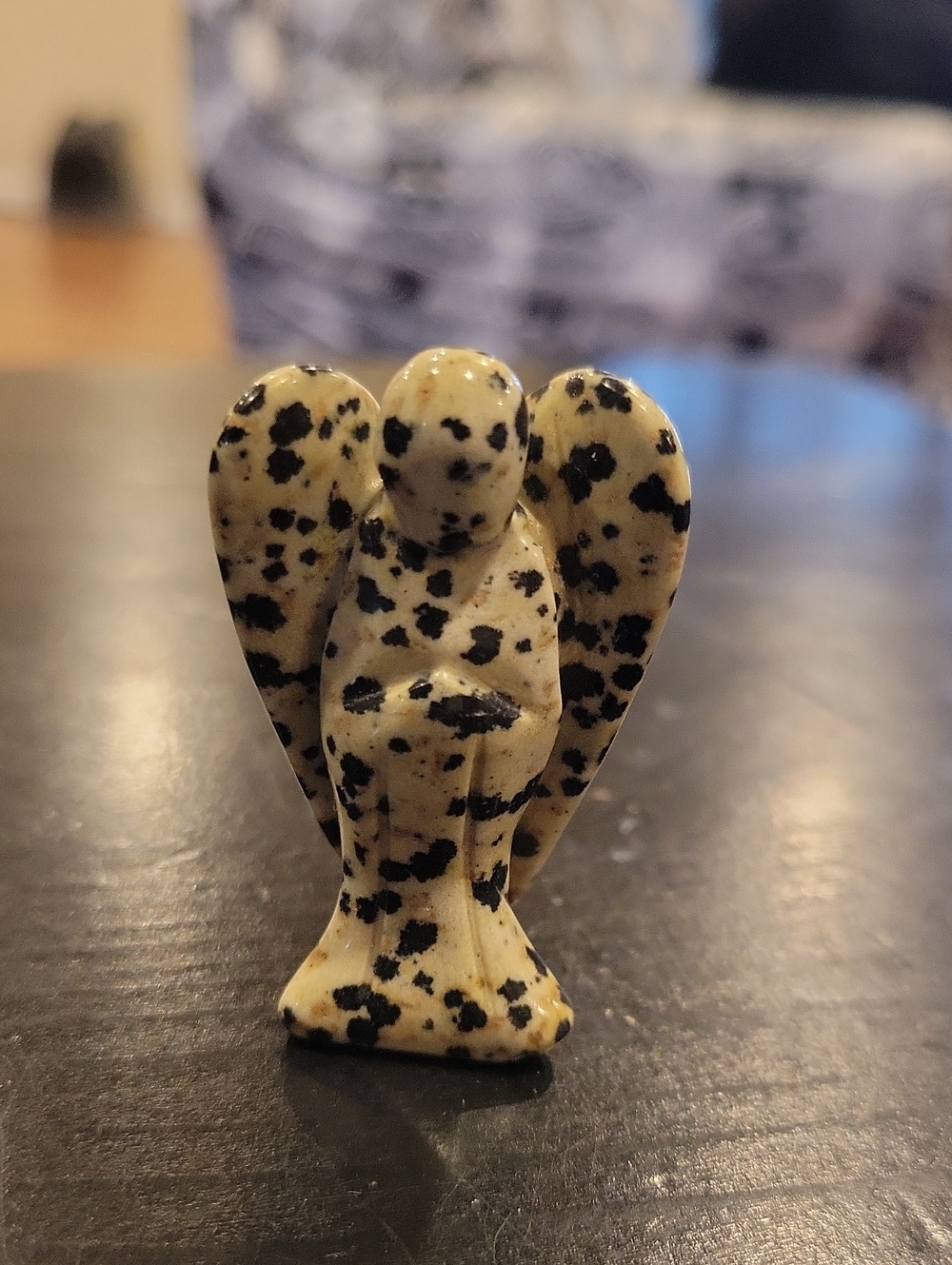 Dalmatian Jasper Angel Figurine - Crystal